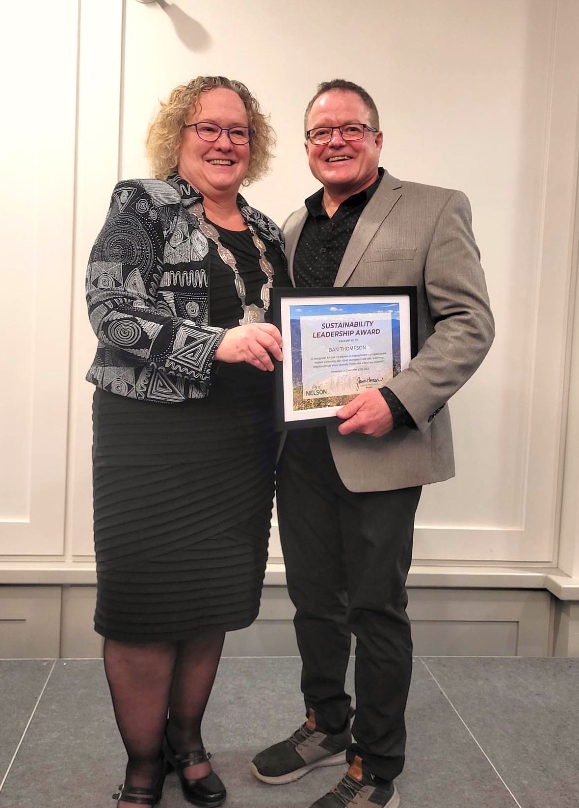 Mayor Morrison and Dan Thompson Rokform Sustainability Award